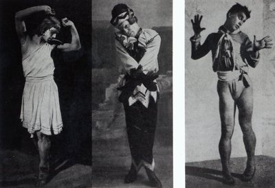 Vaslav Nijinsky nel ruolo di Narciso, Petrouchka e Till Eulenspiegl, c.1911-16 da French Photographer